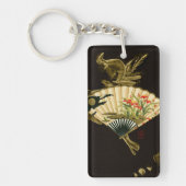 Der gequälte Orientalische Lüfter mit Blumendesign Schlüsselanhänger (Vorderseite)