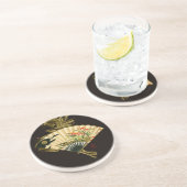 Der gequälte Orientalische Lüfter mit Blumendesign Untersetzer (Seite)