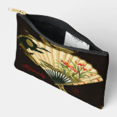 Der gequälte Orientalische Lüfter mit Blumendesign Zubehörtasche (Offen)