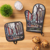 Der Geruch des Gewerkschaft Square Ofenhandschuh & Topflappen-Set (Oben Unten)
