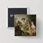 Der Geruchssinn, c.1744-47 (Öl auf Leinwand) Button (Vorne & Hinten)