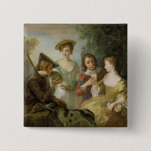 Der Geruchssinn, c.1744-47 (Öl auf Leinwand) Button