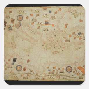 Der gesamte Mittelmeerraum Quadratischer Aufkleber