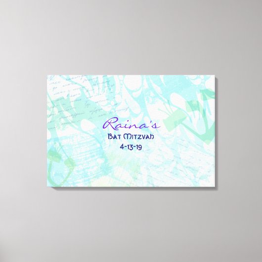 DER GESCHICHTE SCHREIBER Bat Bar Mitzvah Sign in B Leinwanddruck (Vorderseite)