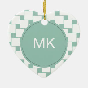 Der gesponnene Spaß quadriert tadelloses Grün Keramikornament