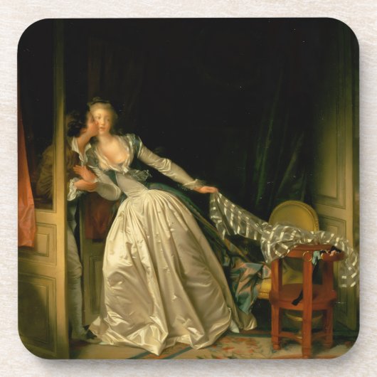 Der gestohlene Kuss Fragonard Getränkeuntersetzer (Vorderseite)