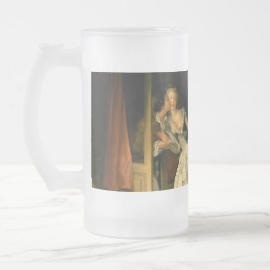 Der gestohlene Kuss Fragonard Mattglas Bierglas (Links)