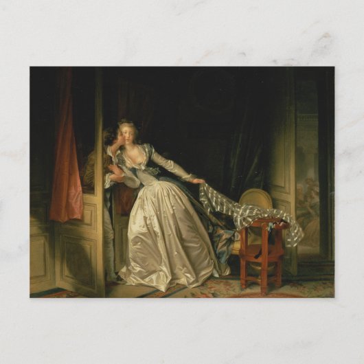 Der gestohlene Kuss - Fragonard Postkarte (Vorderseite)