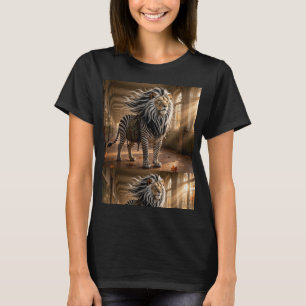 Der gestreifte Gelehrte   Fantasy-Löwe-Zebra-Abent T-Shirt