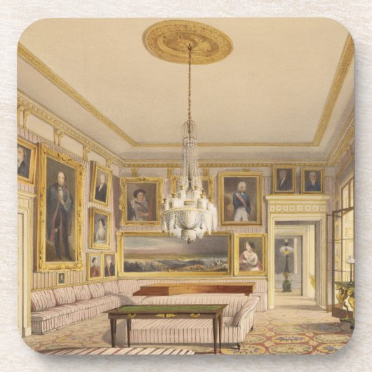 Der gestreifte zeichnende Raum, Apsley Haus, 1853 Getränkeuntersetzer (Vorderseite)