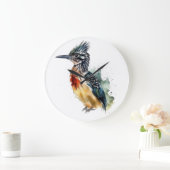 Der gestrichene Runner, Wasserfarbenwegläufer Große Wanduhr (Zuhause)