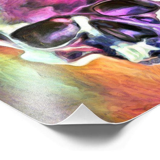 Der gestrichene Schädel. Gestalted Fotodruck (Ecke)