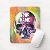 Der gestrichene Schädel. Personalisiert Mousepad (Mit Mouse)