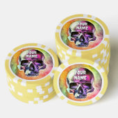 Der gestrichene Schädel. Personalisiert Pokerchips (Stapel)