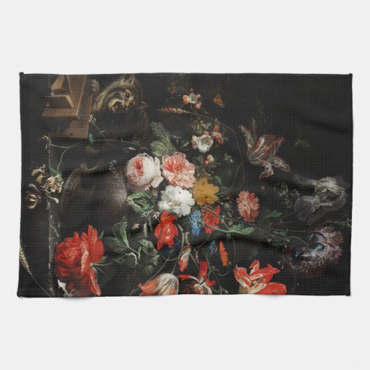 Der gestürzte Bouquet von Abraham Mignon Geschirrtuch (Horizontal)