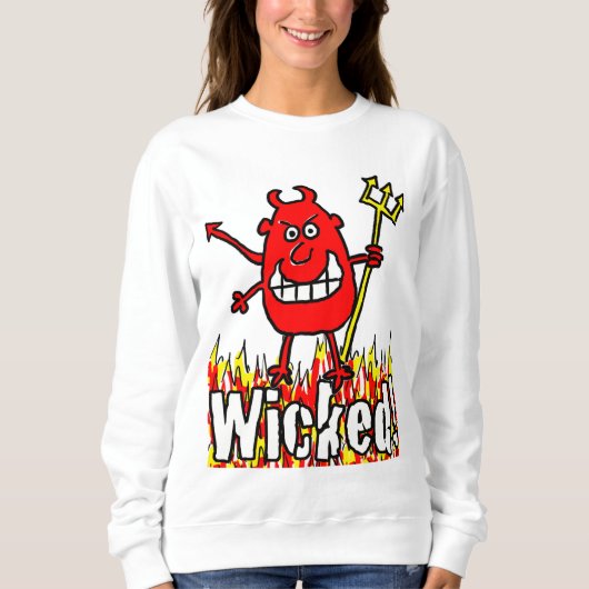 Der gewickte Teufel mit Flammen-Design Sweatshirt (Vorderseite)