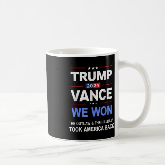 Der Gewinner Trump Vance Wir gewannen nahm sich vo Kaffeetasse (Rechts)