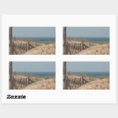 Der gewitterte Sandzaun in den Dünen Rechteckiger Aufkleber (Blatt)