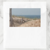 Der gewitterte Sandzaun in den Dünen Rechteckiger Aufkleber (Tasche)