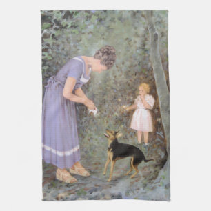 Der gierige kleine Hund von Guido Marzulli, Realis Geschirrtuch