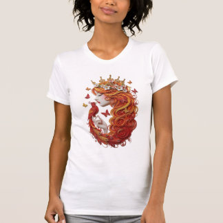 Der "Gilded Phoenix & Bloom" Premium 3D Papier-Qui T-Shirt