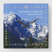 Der Gipfel der "Pass Wall Clock" von Roger Quadratische Wanduhr (Vorderseite)