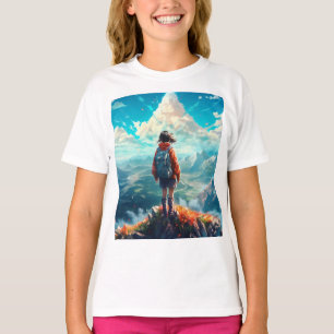 Der Gipfel in ihrem Soul Anime Hiker Girl T-Shirt
