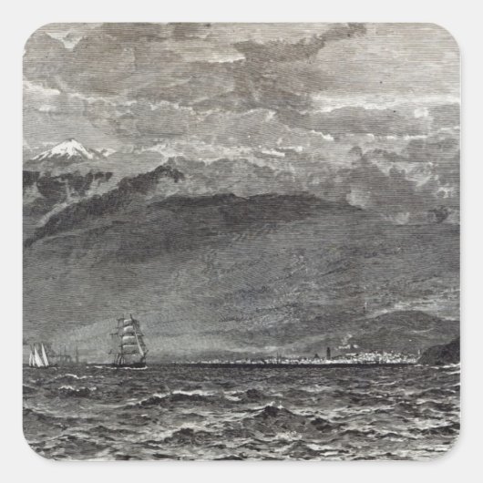 Der Gipfel von Teneriffa, Sante Cruz Quadratischer Aufkleber (Vorderseite)