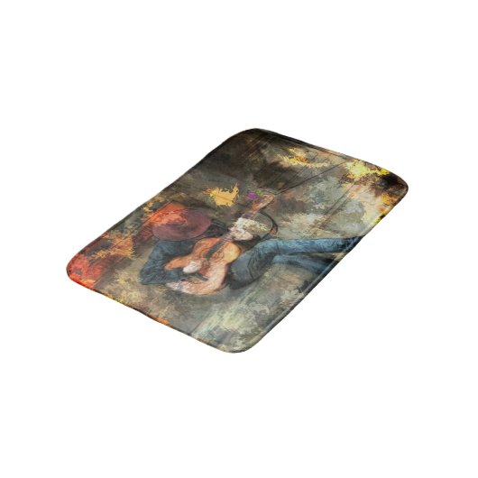 Der Gitarrenmann Badematte (Schrägansicht)