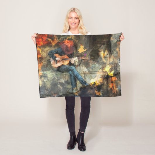 Der Gitarrenmann Fleecedecke (Beispiel)