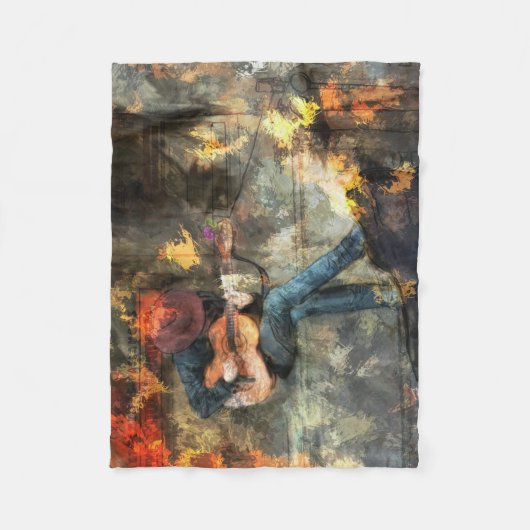 Der Gitarrenmann Fleecedecke (Vorderseite)