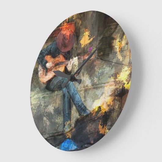 Der Gitarrenmann Große Wanduhr (Winkel)