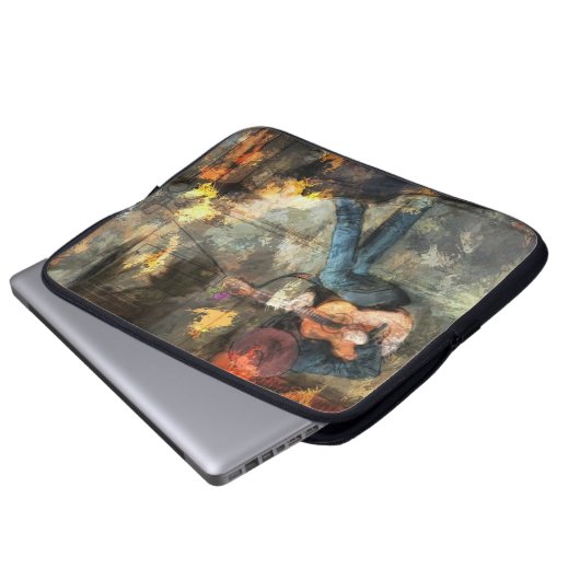 Der Gitarrenmann Laptopschutzhülle (Vorne Knopf)
