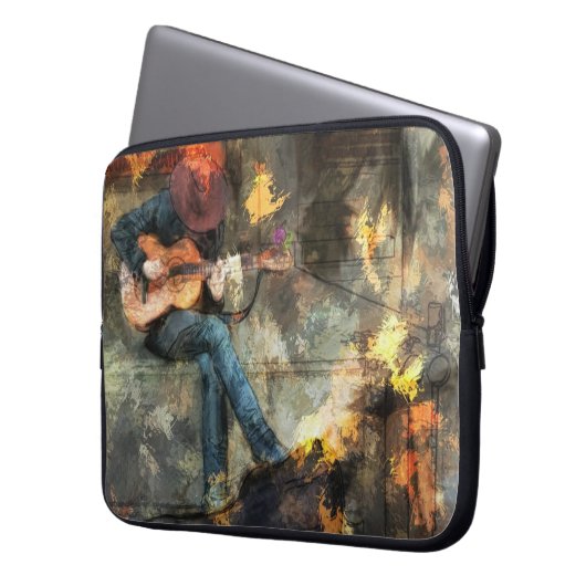 Der Gitarrenmann Laptopschutzhülle (Vorderseite Links)