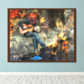 Der Gitarrenmann Leinwanddruck (Insitu (Holzboden))