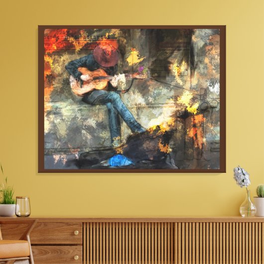 Der Gitarrenmann Leinwanddruck (Insitu (Wohnzimmer))