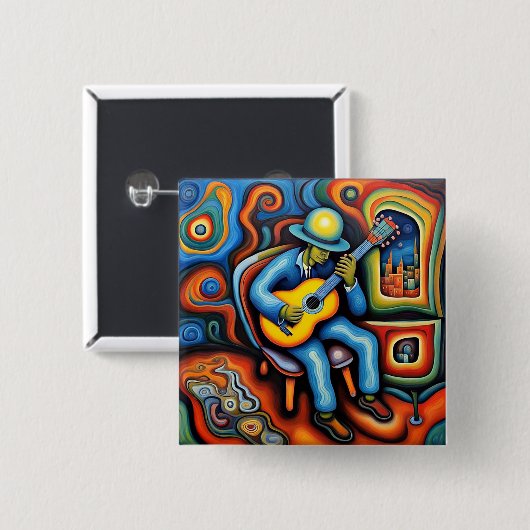 Der Gitarrenspieler Button (Vorne & Hinten)