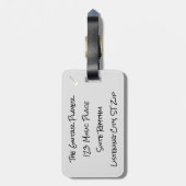 Der Gitarrenspieler, Personalisierte Gepäckmarken Gepäckanhänger (Rückseite vertikal)