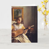 Der Gitarrist durch Johannes Vermeer Karte (Gelbe Blume)