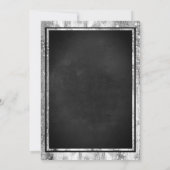 Der glänzende Silver Black Chalkboard Jahrestag Einladung (Rückseite)