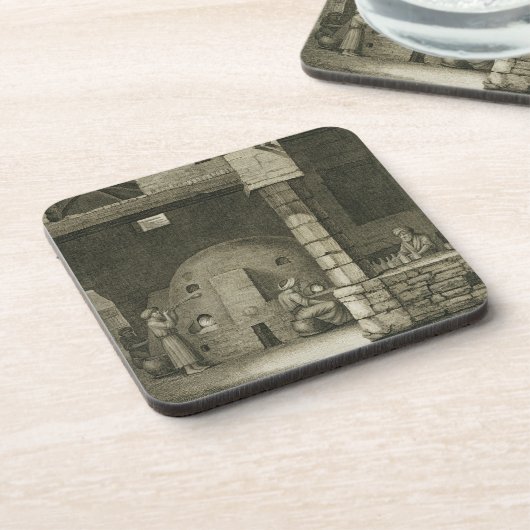 Der Glasflaschen-Hersteller, den Künsten von des Untersetzer (Linke Seite)