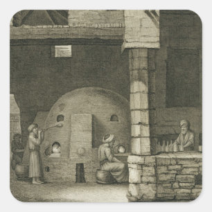 Der Glasflaschenhersteller aus Band II, Kunst und Quadratischer Aufkleber