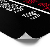 Der Glaube an das Christliche Blutkreuz Poster (Ecke)
