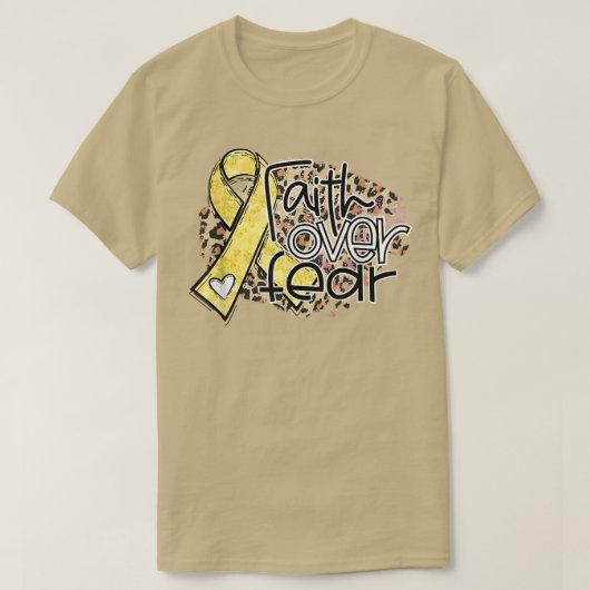 Der Glaube an die Angst Leopard Gold Ribbon Childh T-Shirt (Design vorne)