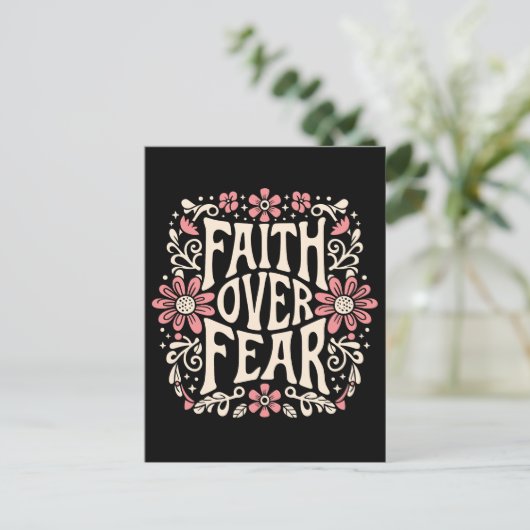 Der Glaube an die Angst wird Christlich Postkarte (Stehend Vorderseite)