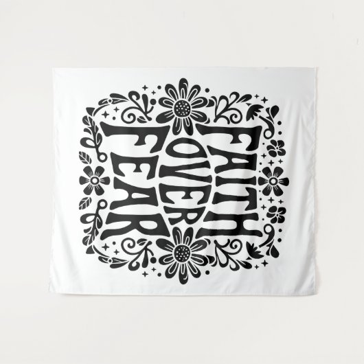 Der Glaube an die Angst wird Christlich Wandteppich (Vorderseite (Horizontal))