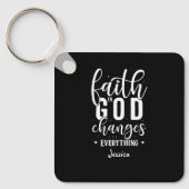 Der Glaube an Gott | Motivierend Zitat Weißtypogra Schlüsselanhänger (Vorderseite)