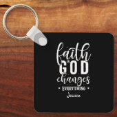 Der Glaube an Gott | Motivierend Zitat Weißtypogra Schlüsselanhänger (Vorderseite)