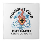 Der Glaube Behalte uns warm - beflügelnder Winter Fliese (Vorderseite)