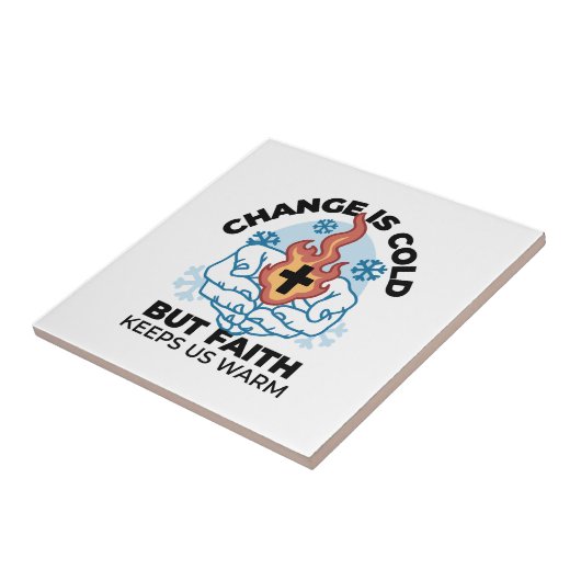 Der Glaube Behalte uns warm - beflügelnder Winter Fliese (Seite)